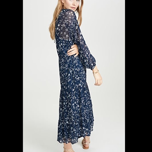 NWT Free People Blue Floral Wallflower Midi Dress - Picture 2 of 8